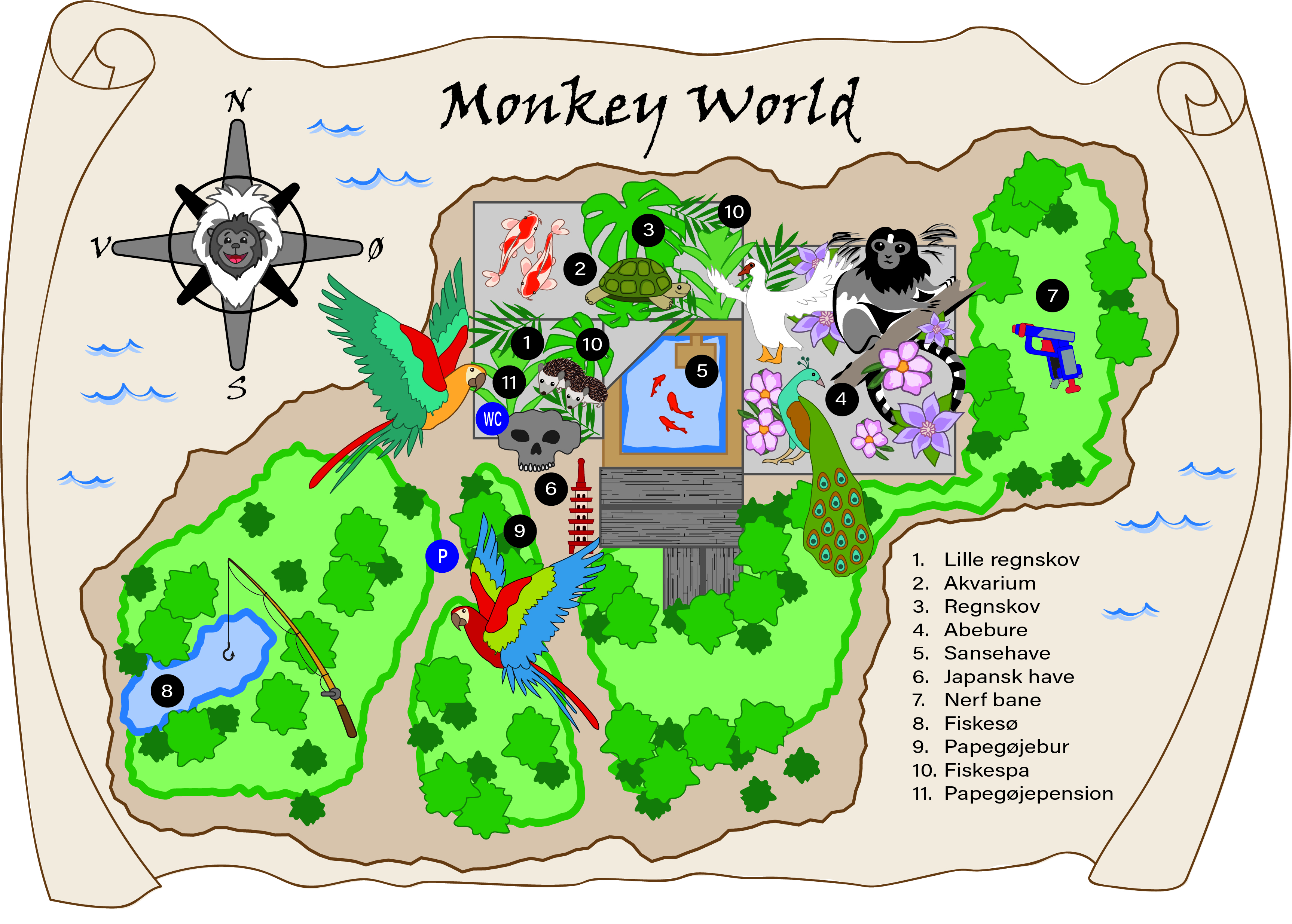Monkey World er åben lørdag og søndag fra 11-15:00